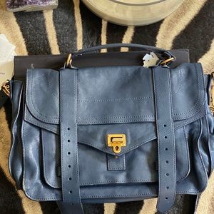 Proenza Schouler PS1 Lux Satchel blue navy